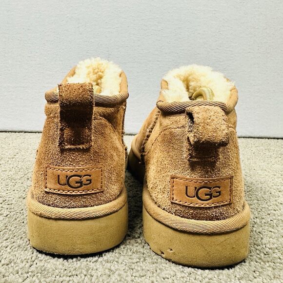 UGG Classic Ultra Mini Boot for Women’s Size US 9 Chestnut Natural Materials - Picture 8 of 12